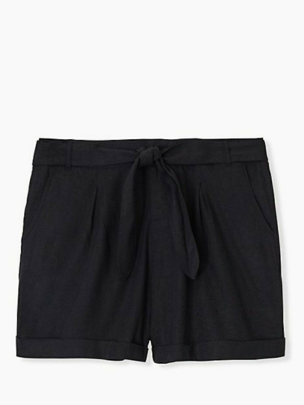 Torrid Women’s High Waist Linen Blend Black Tie-Waist Shorts NWT Size 16